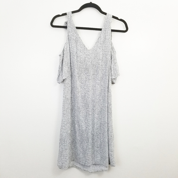 & Other Stories Cold Shoulder Knot Tie Shift Dress Polka Dot 8 Medium - Picture 2 of 7